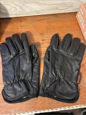 Black Leather Gloves for Men size XL